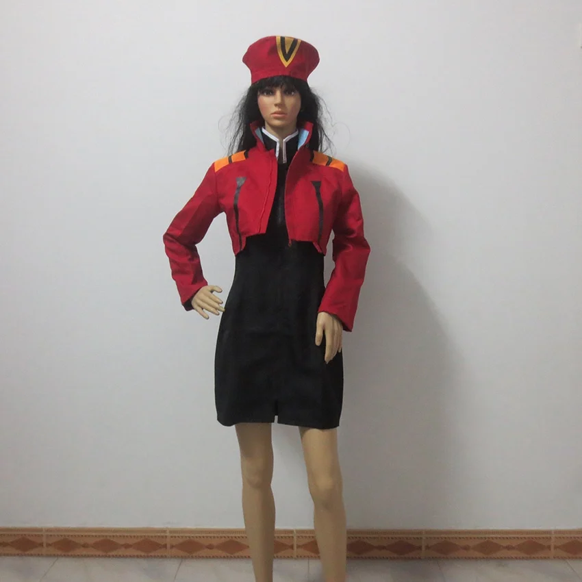

Красная Военная Униформа Misato Katsuragi, костюм для косплея на Хэллоуин, Рождество, индивидуальный заказ, любой размер