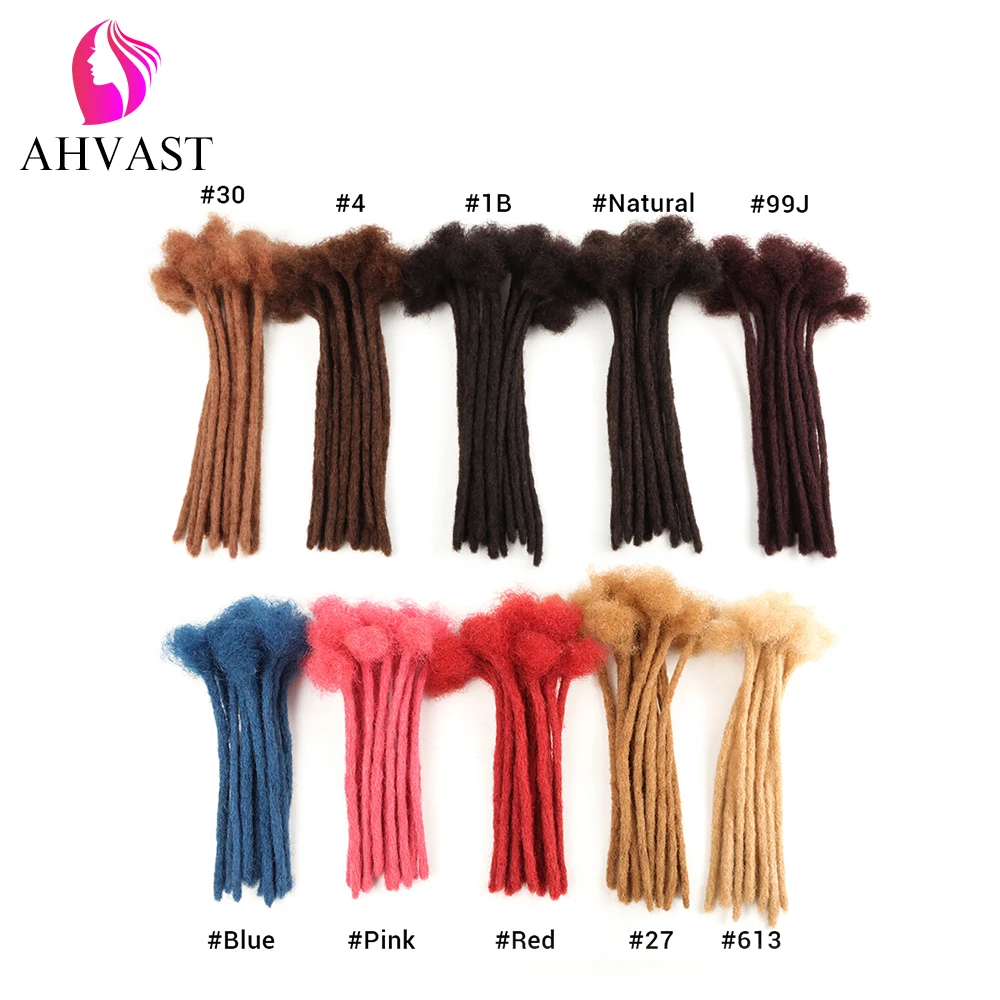 AHVAST 120 Strands Natural black Dreadlock 100% Human Hair Extension Loc Bulk Dread Lock  Human Hair Rastas Cabello Humano