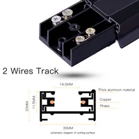 1M 0.5M LED Track Light Rail 2 Wire Electrified Rail With Spots Led Track Lamp for Clothing Store Home Lighting Rails Spotlight 2