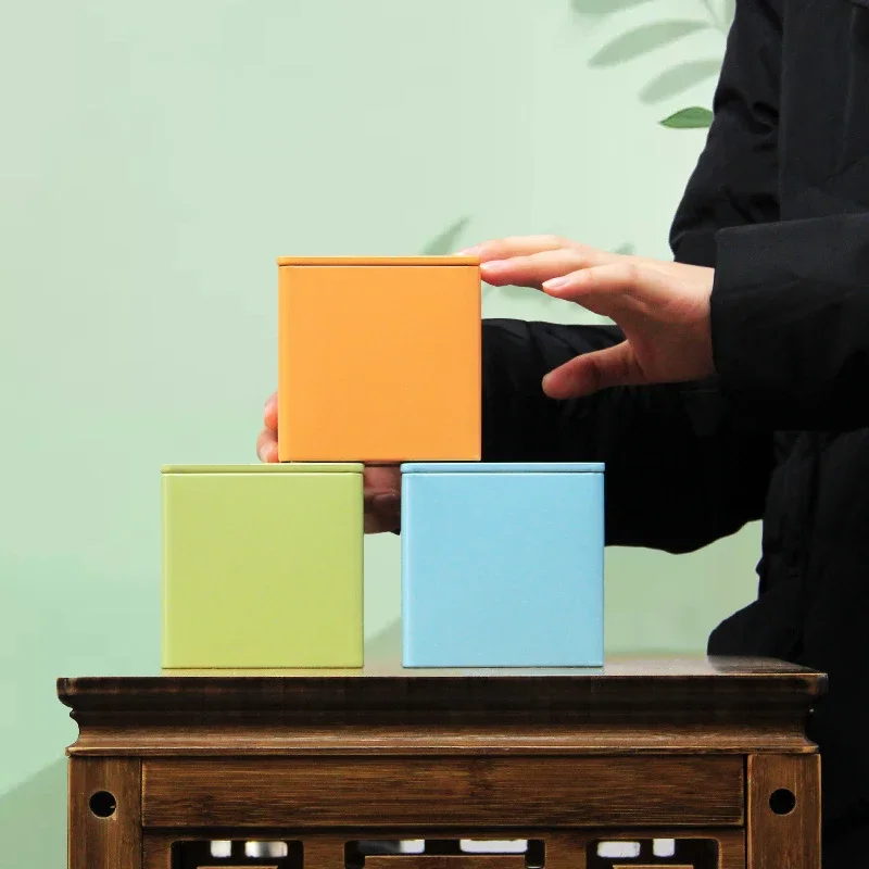 Tea Tin Box Tea Storage Containers Portable Metal Storage Box Empty Packaging tea tin box tea canister