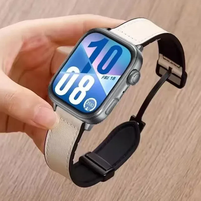 حزام سيليكون + جلدي لساعة هواوي فيت 4 برو/4/3 مشبك...