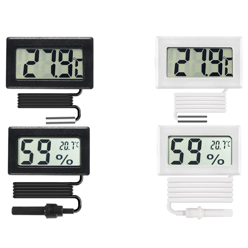 Mini LCD Digital Thermometer Hygrometer Temperature Indoor Convenient Temperature Sensor Humidity Meter Gauge Instruments Cable thermometer hygrometer