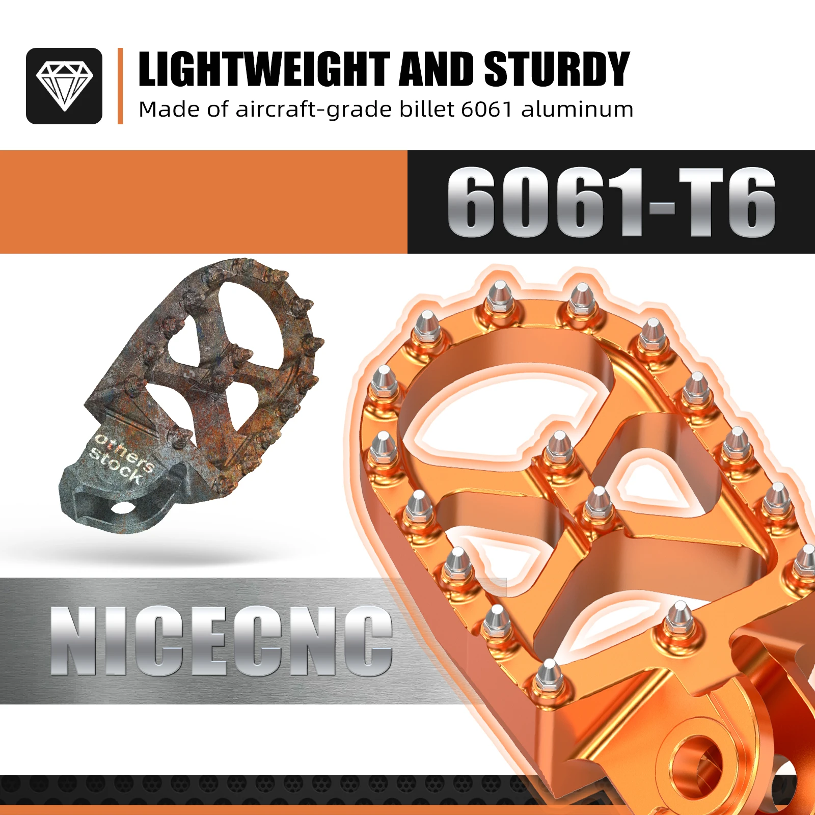 NICECNC Rally Style Wide Rider Foot Pegs Footpeg Pedals Footsteps Compatible With Ktm 790 890 Adventure R 690 Enduro R Smc R 950 990 1050 1090 1190