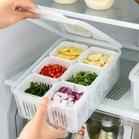 Conteneurs de stockage des aliments avec couvercles, réfrigérateur hermétique, boîte fraîche pour oignon, ail et fruits, boîte de rangement de cuisine 1