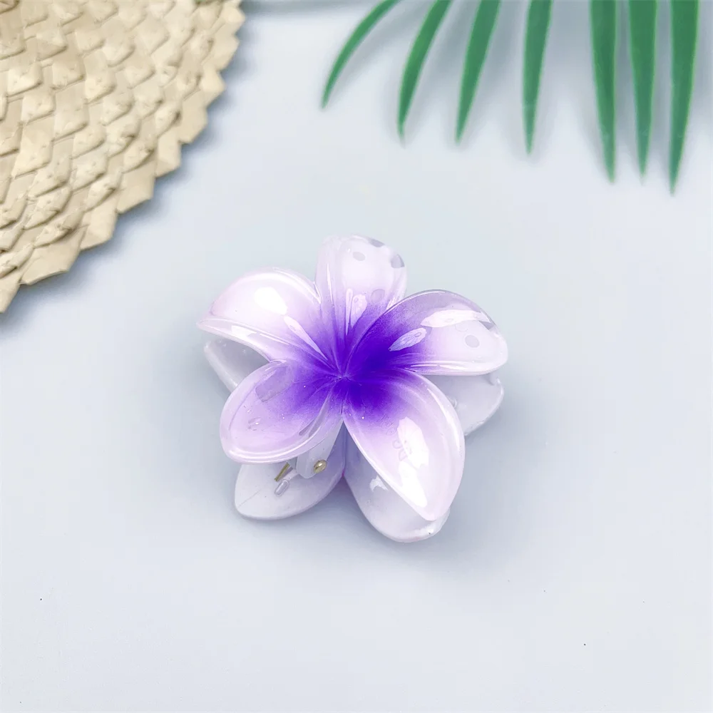バナナクリップ 髪留め 紫陽花 青グラデ 花飾り 花冠 フラ ココ