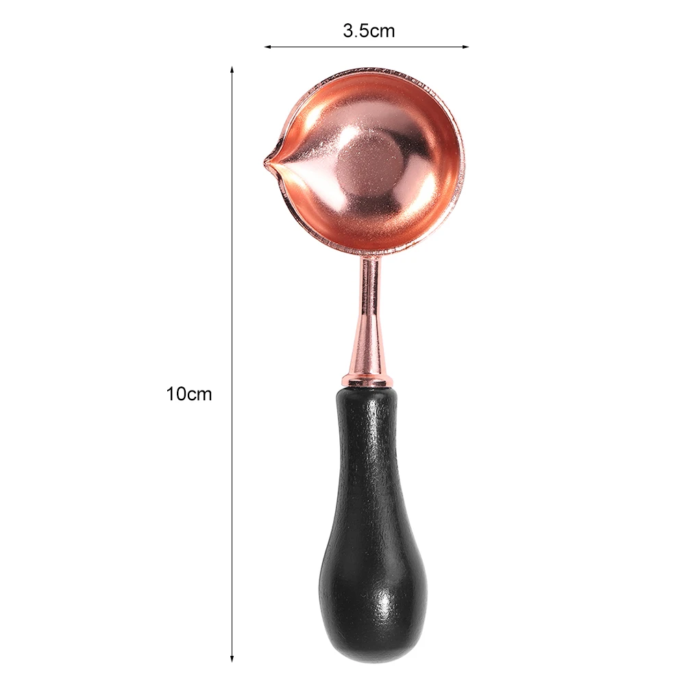 1PC Mini Retro Sealing Wax Spoon Seal Stamp Metal Wax Melting Spoon Wooden Handle Sealing Wax Spoons DIY Craft Supplies 