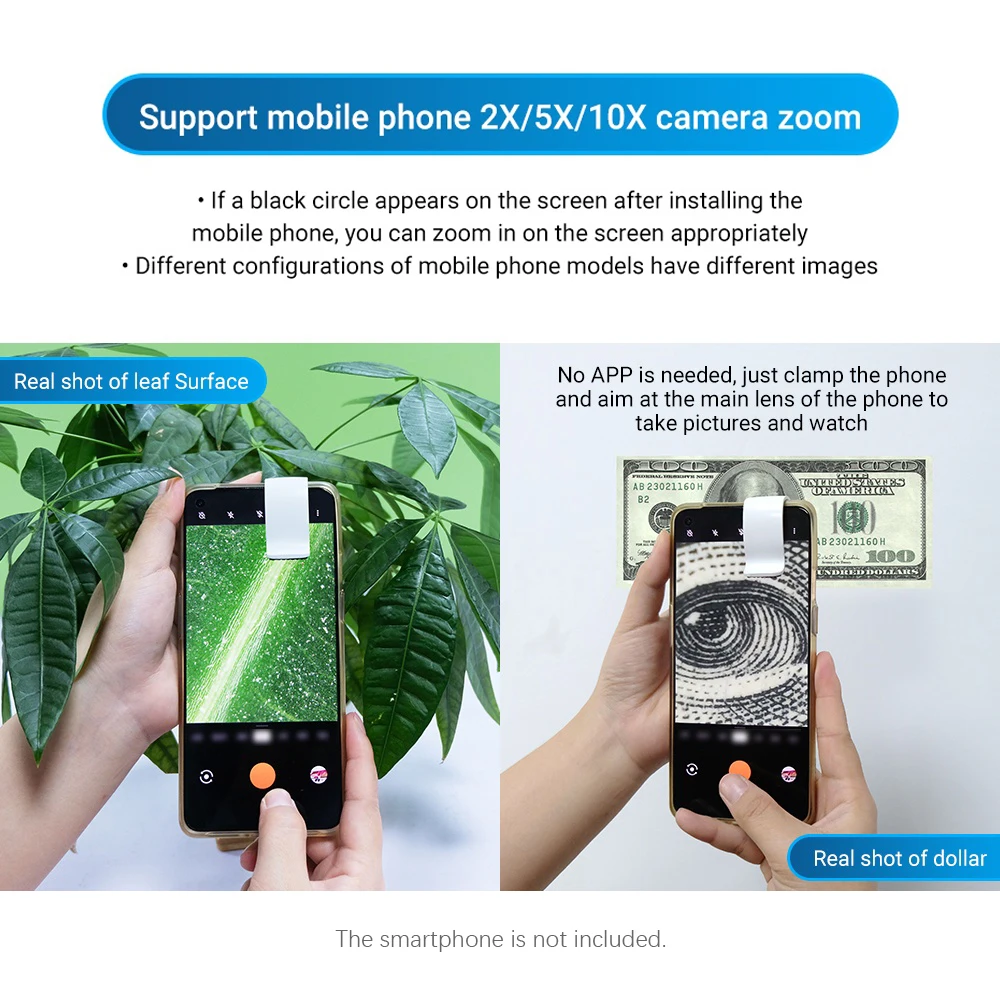 200X Phone Microscope with CPL Lens/LED Light/Universal Clip for iPhone/Andriod Phone To Enjoy Microworld for Kids and Adults 19