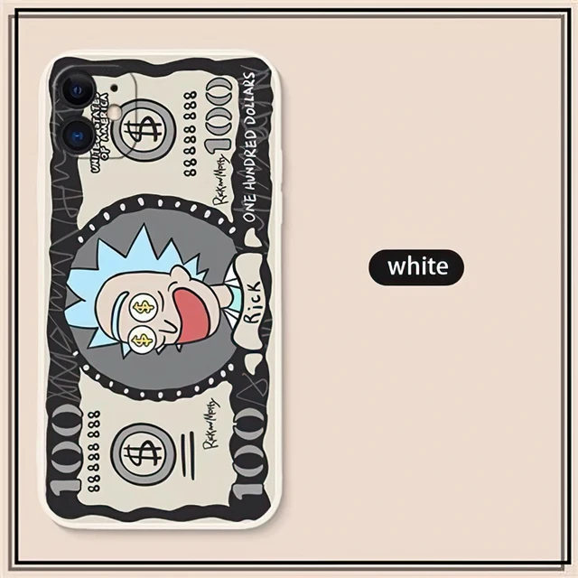 r-ick and mort Protect For iPhone 11 12 13 Pro MAX 6 6S 7 8 Plus 12 13 Mini X XS XR SE2020 Silicone Funny Phone Case Cover Funda White ST-9762