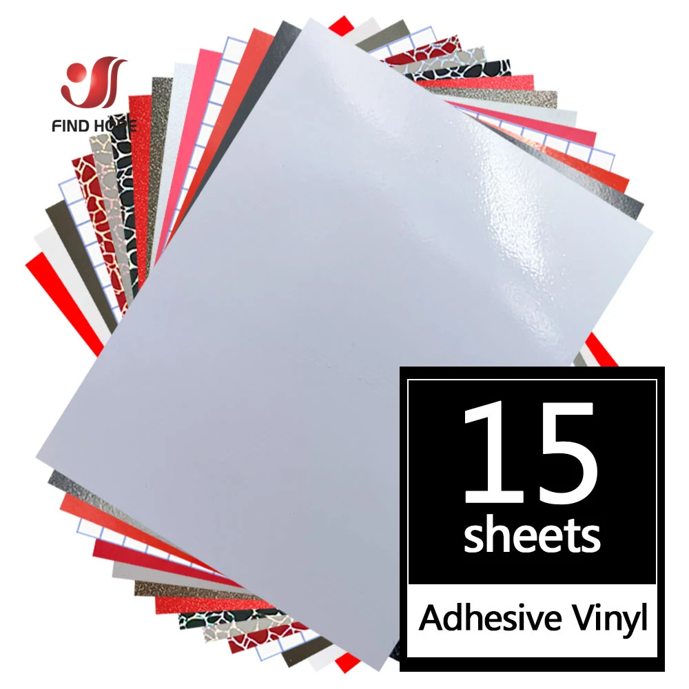12"x10" Bundle Permanent Adhesive Vinyl 13 Assorted Color Vinyl with 2 Transfer Film Home Decor Works For Cutter Machines Cut