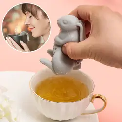 Creative Reusable Mini Animal Diffuser Silicone Tea Brewer Tea Strainer Coffee Filter Rabbit