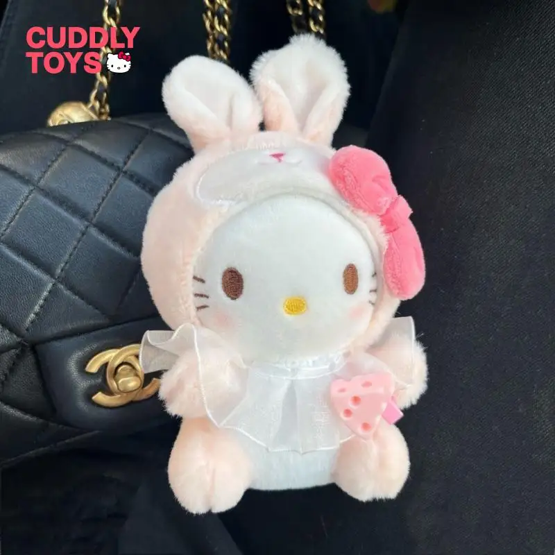 

Hello Kitty Keychain Cartoon Sweet Plush Doll Toys Soft Cotton Sanrio Bag Decor Hello Kitty Plush Keychain Pendant Girls Gifts