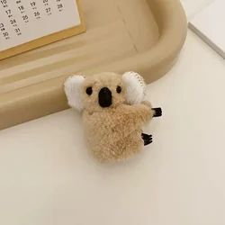 Adorable Plush Koala Hair Claw Clip - Charming Animal Hairpin Accessory (Khaki 1pcs)