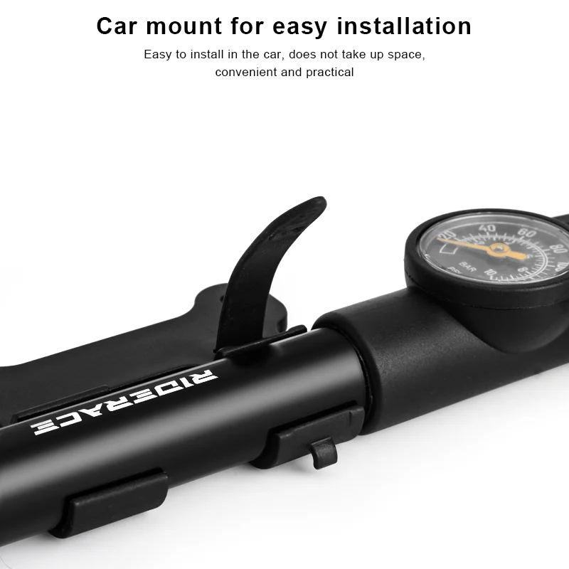 POMPE A VELO,Silver--Pompe à Air manuelle pour vélo, 160psi, manomètre