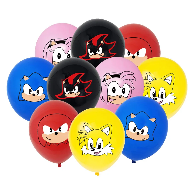 

10 шт. Мультяшные звуковые фотоаксессуары аниме Ежик алюминиевая пленка воздушные шары фоновое украшение детский душ