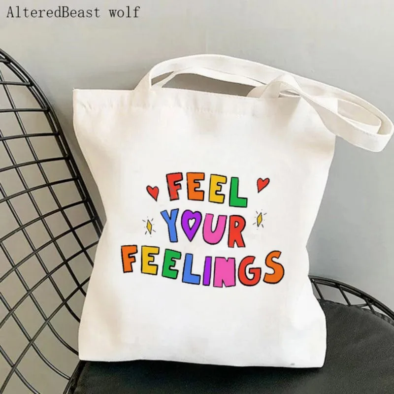 Women Shopper bag Everyone Deserves Compassion  Printed Bag Harajuku Shopping Canvas Shopper Bag girl Tote Shoulder Bag