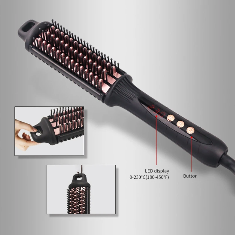 Beard Hair Straightening Brush Hot Heated Comb Men Beard X7XA