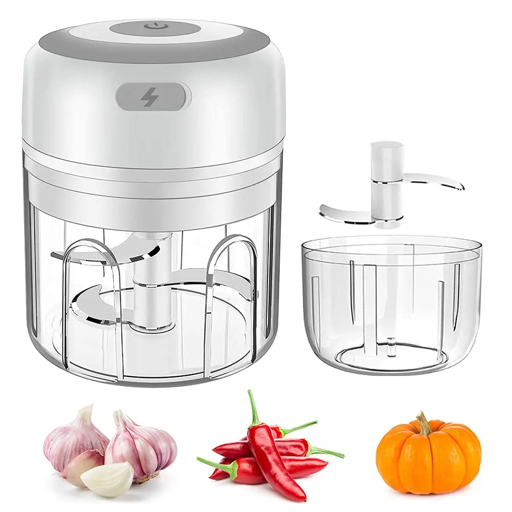 Electric Mini Food Processor Mincer Garlic Chopper Garlic Masher Garlic Press Mincer Pepper Chili Vegetable Nuts Meat Grinder