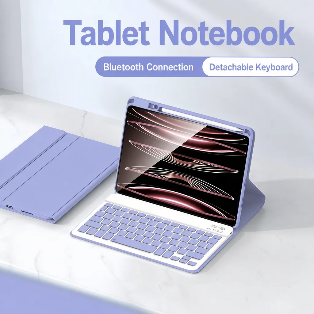 iPad 11 Keyboard Case with Pencil Holder - Detachable Wireless Keyboard & Charging Support
