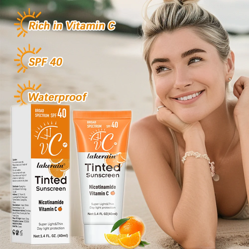Sunscreen Cream 2pcs Whitening Vitamin C SPF40+ Body Protector Solar Lotion Original Facial Protector Solar Concealer Foundation