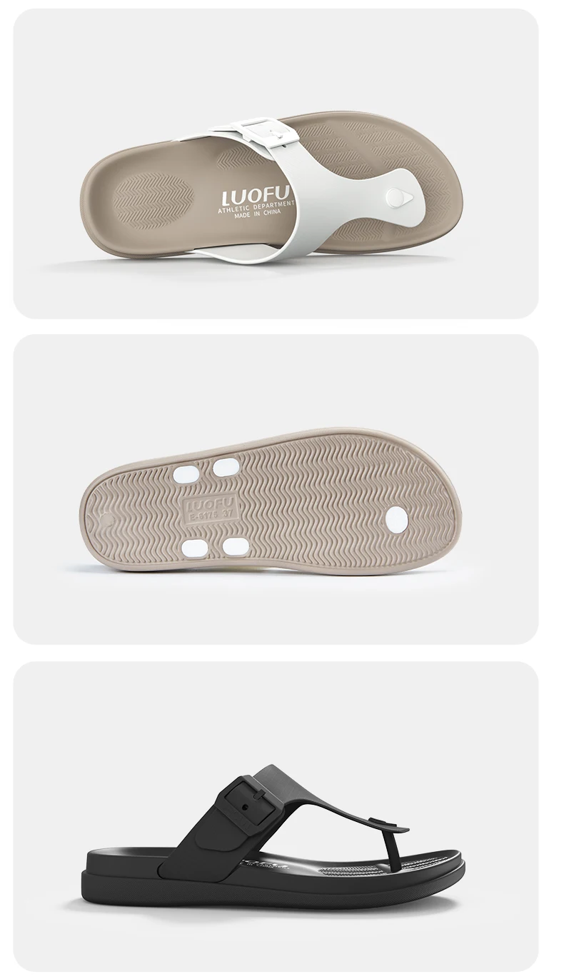 LUOFU Women's New Cool Slippers Summer Simple and Versatile, Anti slip, Non grinding Foot Clip Toe, Outgoing Cool Slippers