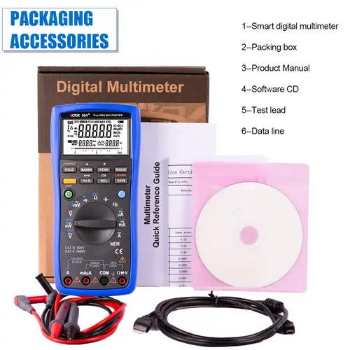 Victor 98A+ Handheld Smart Digital Multimeter LCD Backlight Portable AC/DC Ammeter Voltmeter Ohm Voltage Tester Meter Multimetro - Image 6