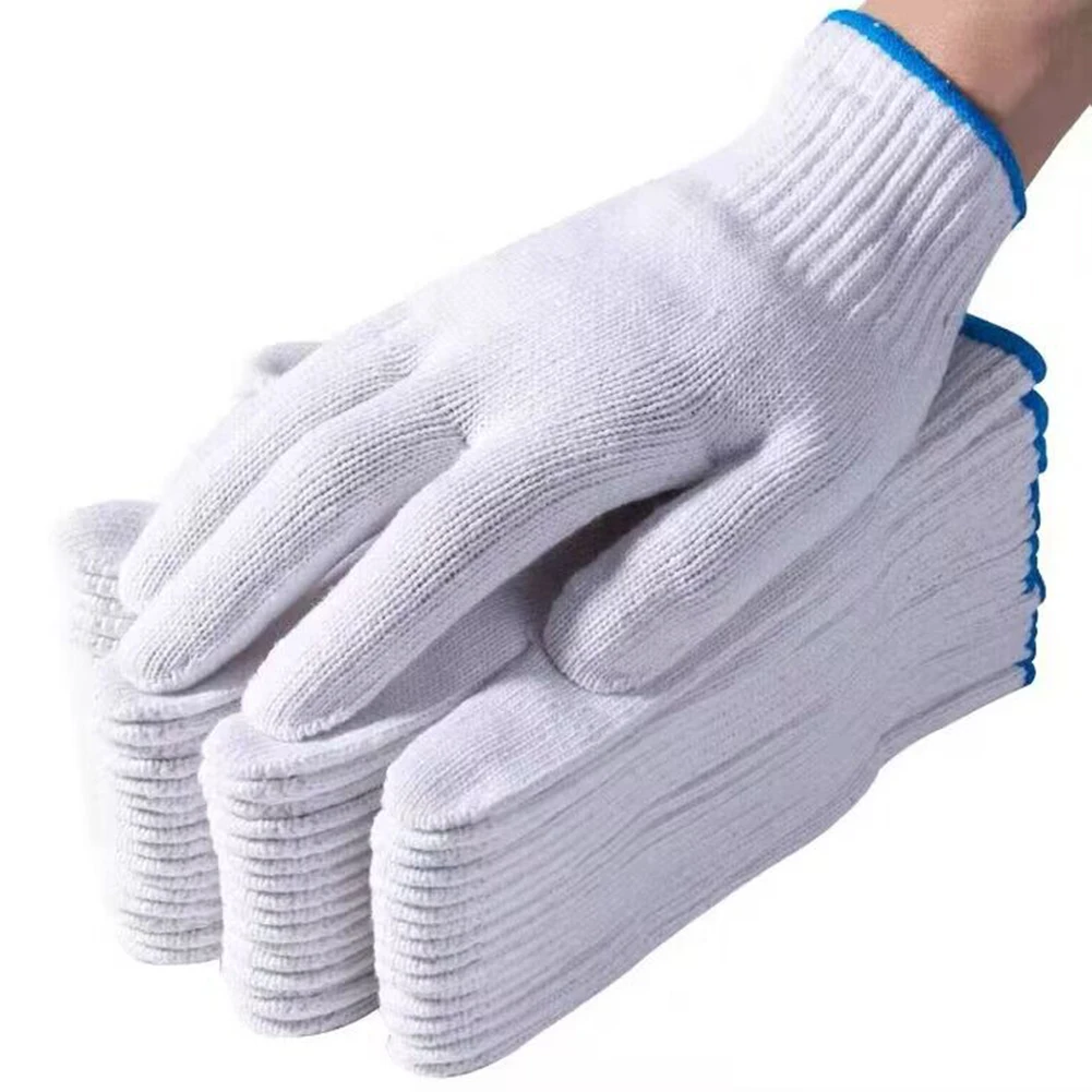 Gants de travail pour femmes et hommes, mitaines en tricot coordonnantes, fil de coton, protection du travail, jardinage, 12 paires