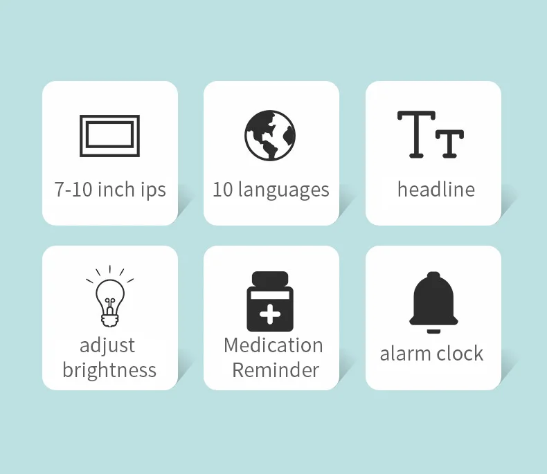 Description Picture 3 of item10.1/7.1 Inch Digital Photo Frame LED Calendar Clock Multi-Languages to display Medicine Time Reminder Alarms for Elder Dementia