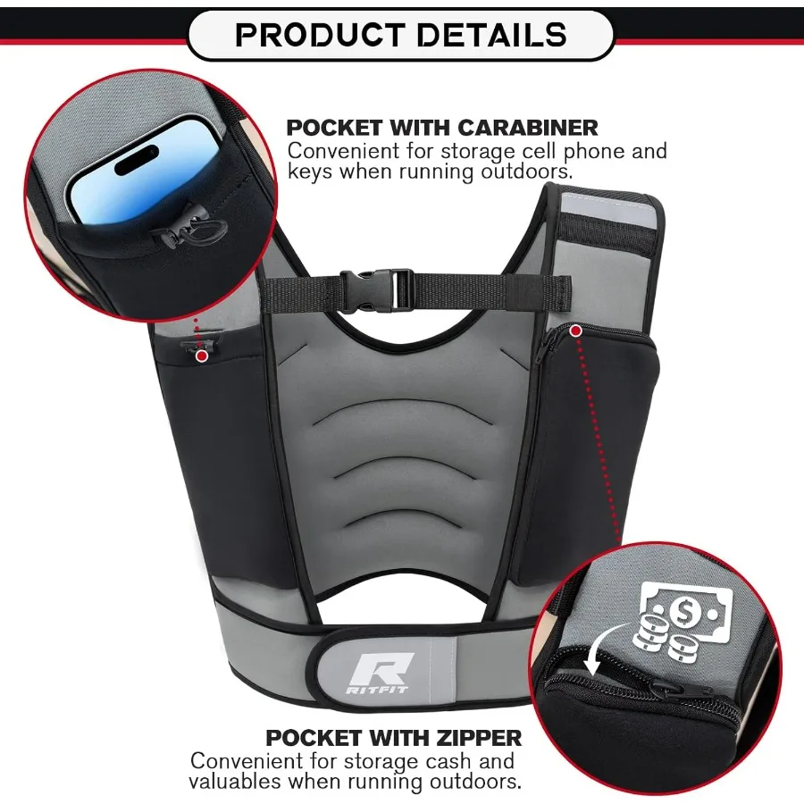 Weighted Vest,15lb Weight Vest with Reflective Stripes, Weight Vest Adjustable for Women and Men Workout, Strength Training, Run