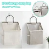 1Pcs Wall Mounted Storage Bag Fabric Hanging Basket Bedroom Organizer Bag Book Magazines Phone Holder Hook 1