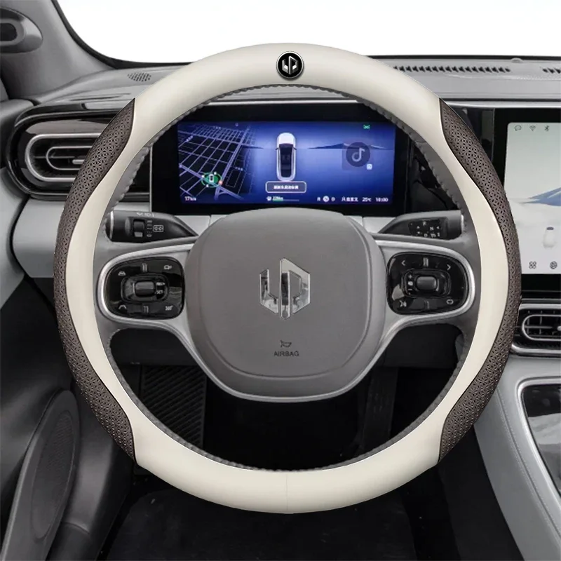 

Leather Car Steering Wheel Cover For LEAPMOTOR C11 2024 2023 2022 2021 Breathable Non-slip Car-styling Auto Accessories