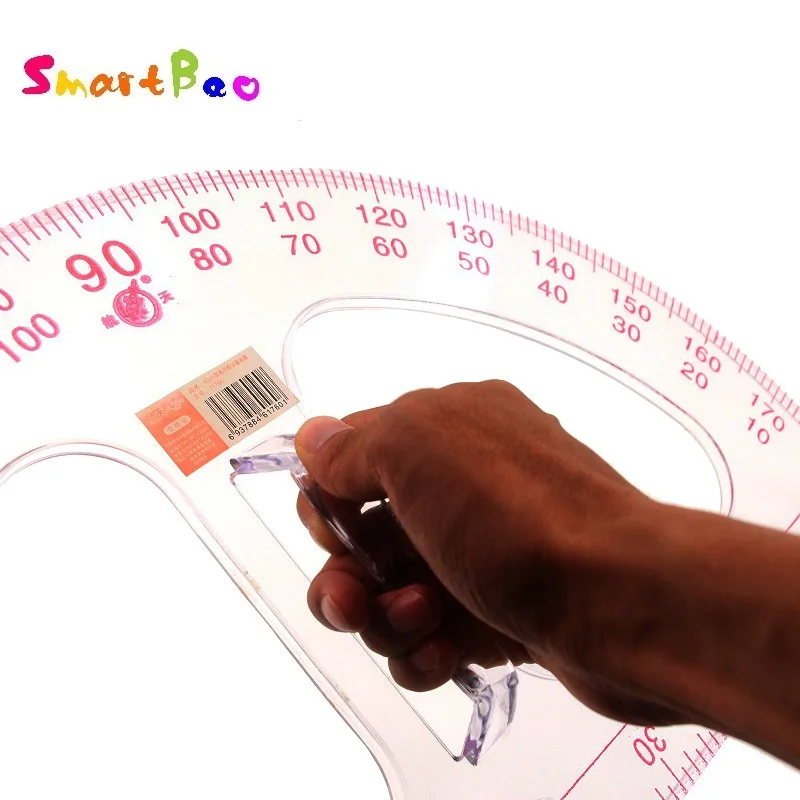 50cm Transparent Protractor with Handle Large Plastic Ruler Math Physics Teacher Drafting Supplies Transportador De Angulos | Канцтовары