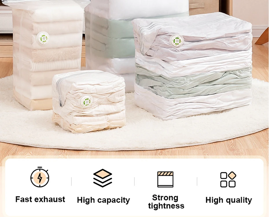 EFISH Vacuum Storage Space Saver Bags Cube 4 Jumbo Pack, Vacuum Seal Bags for Clothes, Beddings, Comforters, Quilts, Pillows, Plush Toys, Size: ‎31 x 15 x