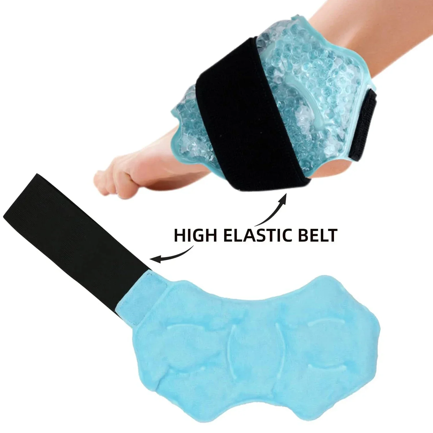 Reusable Ankle/Sport Foot Ice Therapy Wrap Hot Cold Gel Pack with Adjustable Brace for Sprained Ankles Microwaveable Freezable