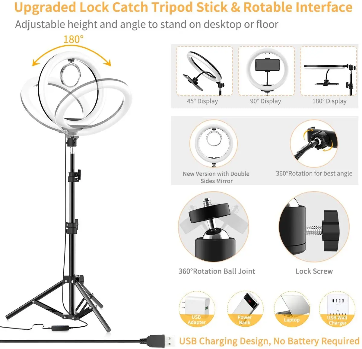 USB LED Selfie Ring Light for YouTube Video Live Streaming