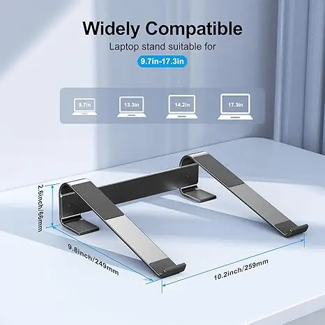 Laptop Stand Ergonomic Cooling Bracket Aluminum Alloy Desktop Holder for MacBook Lenovo HP Dell XPS 10-18inch Notebook Computer 6