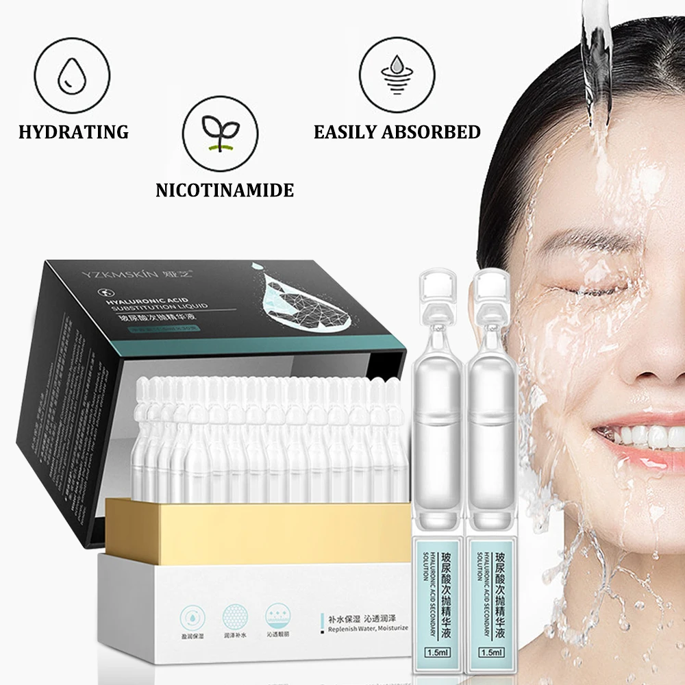 30-pack Facial Hyaluronic Acid Essence Niacinamide Micro Molecule Whitening Moisturizing Wrinkle Removing Skin Care Essence Set essence карандаш для бровей micro precise