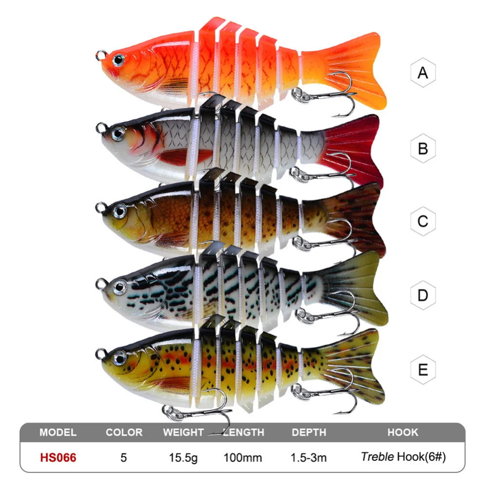 Leurre De Pêche Multi-joints Réaliste Pour Brochet - Appât Nageur, ABS