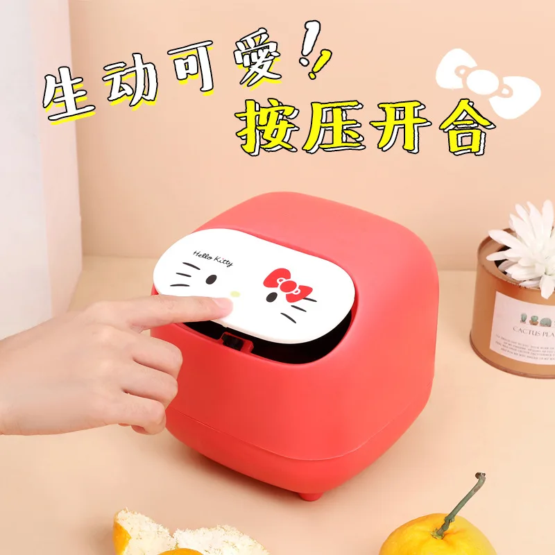 Desktop Trash Can Sanrio Cute Desktop Trash Can Lid Simple Bedhead Office Household Garbage Storage Products