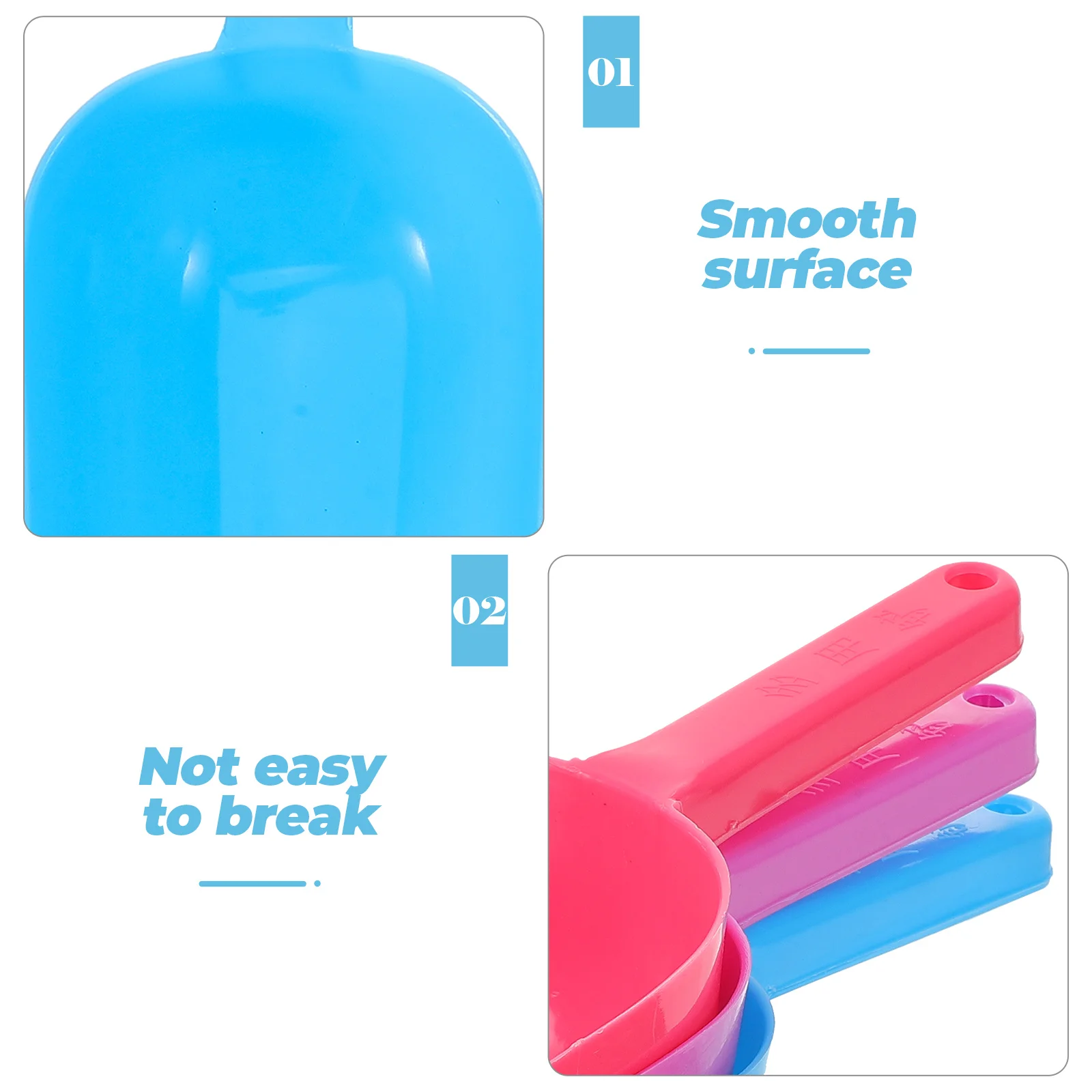 3 Pcs Flat Head Snow Kid Toy Kids Beach Toys Funny Child Sand Scoop for Short Hair 3