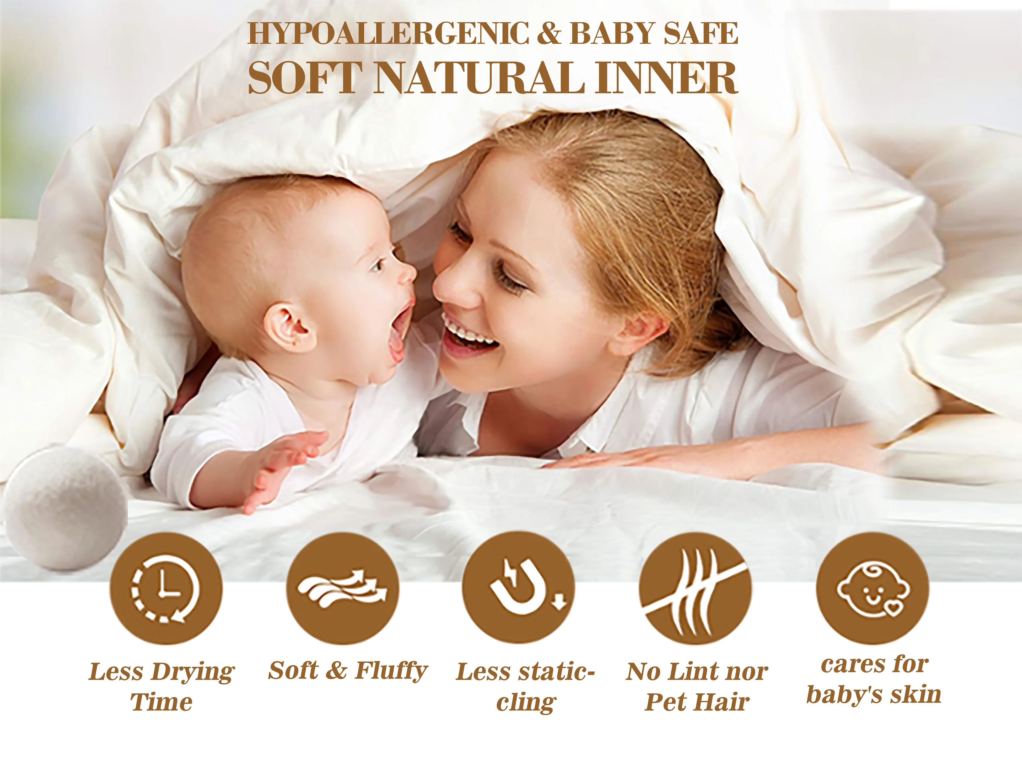 Honey Bee Wool Dryer Balls, (7 cm/2.7 in) Dryer Balls, Reusable Premium Natural Fabric Softener