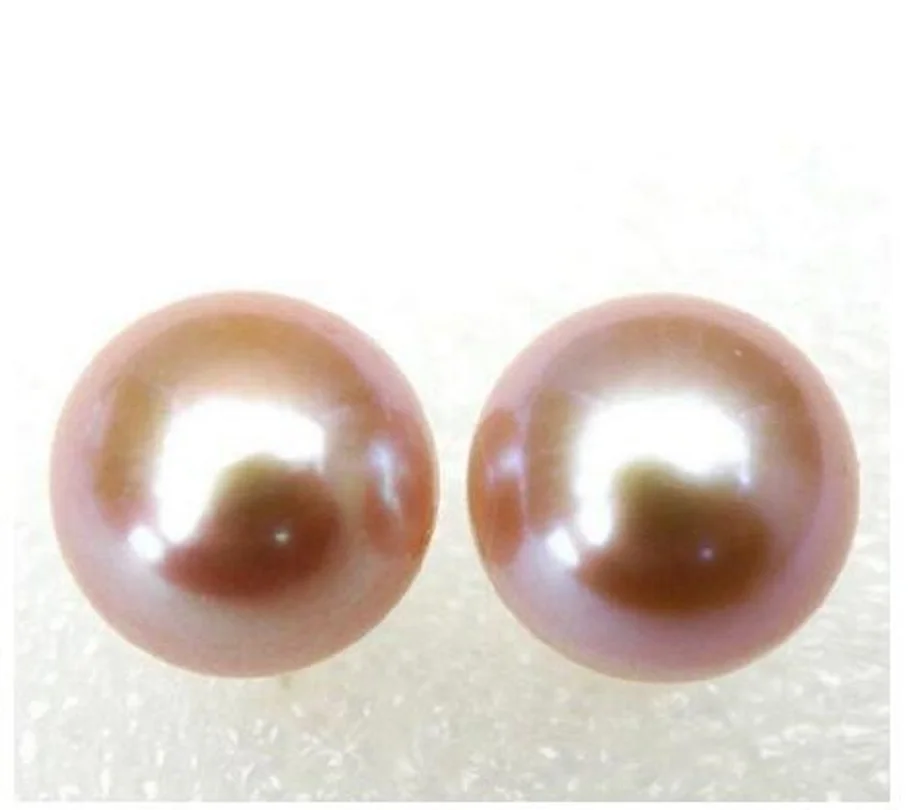 

Серьги жемчужные розовые, 12-13 мм, 14 к