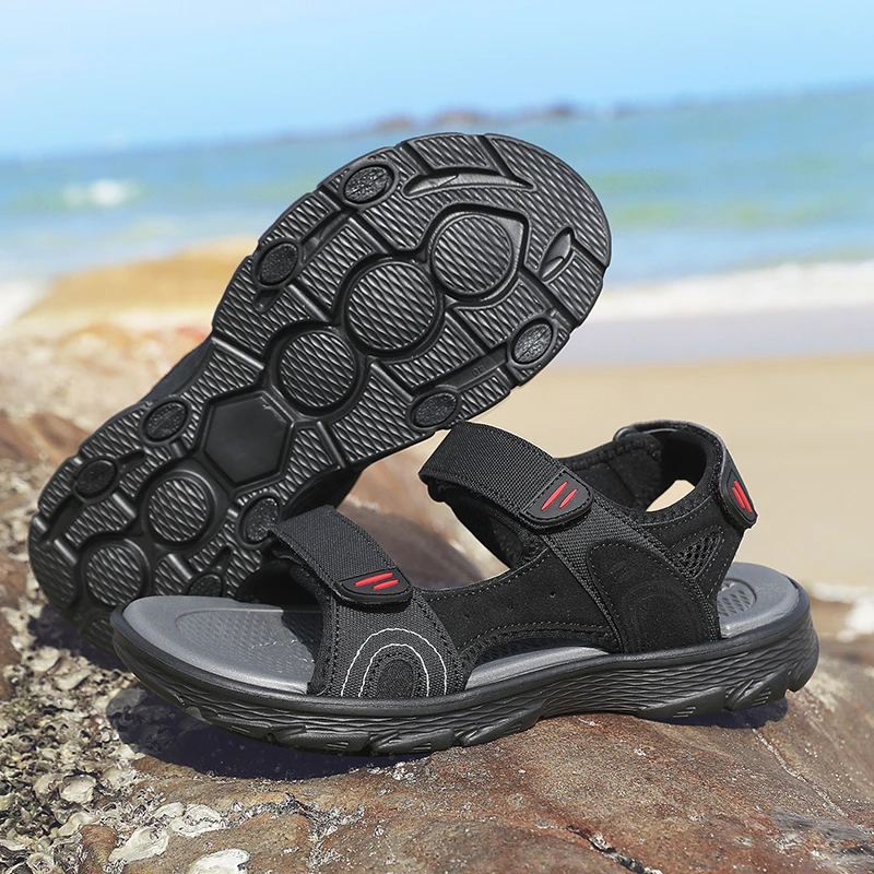 صندل رياضي مفتوح من الأمام للرجال ، مانع للإنزلاق...