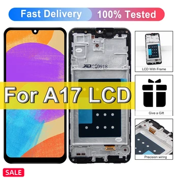 Schermo A17 per Samsung Galaxy A17 Display LCD con cornice A176 SM-A176B Sostituzione touch screen digitale A17 Scrrren