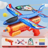 20M Shooting Foam Plane Gun Launcher Catapult Glider Airplane Gun Toy Soft Bullet Ball Gun Kite Fly Toys Children Outdoor Game 2