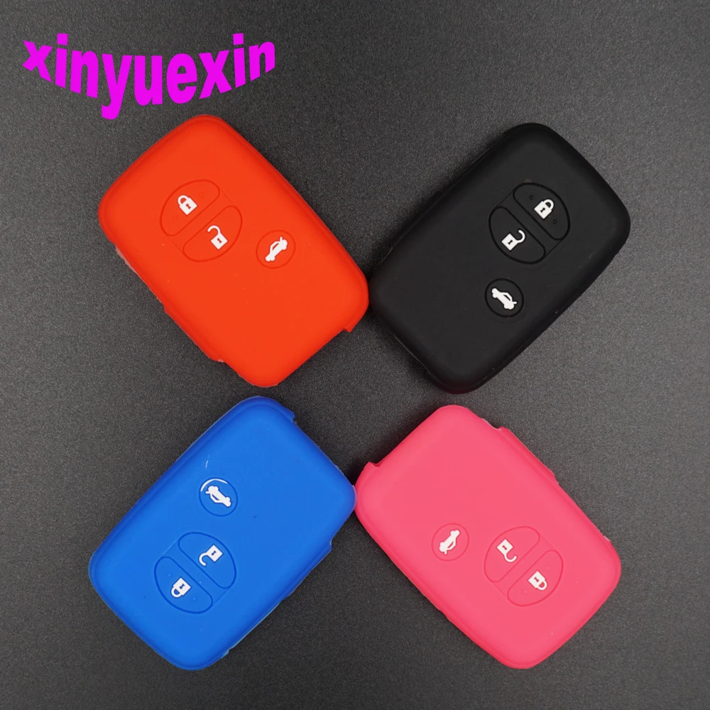 Key Case Cover Xinyuexin Silicone Car Key Cover Case For Toyota Land Cruiser Camry Highlander Crown Prado Prius Remote Key Jacket Car-styling