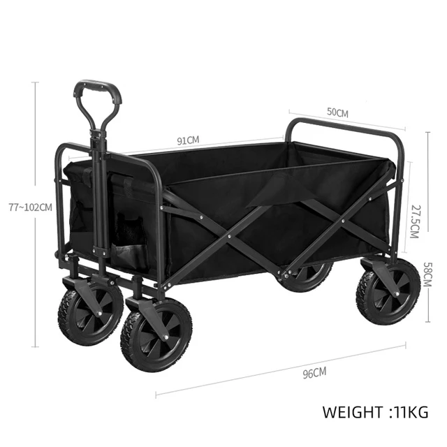 Kültéri Kocsi Hordozható Kerti Kosár Összecsukható Nagy Kapacitású Csomagkocsi Barbecue - Image 6
