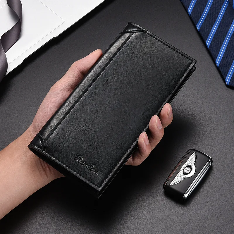 Long men's wallet ultra-thin youth trend multi slot casual wallet card bag student personalized retro wallet