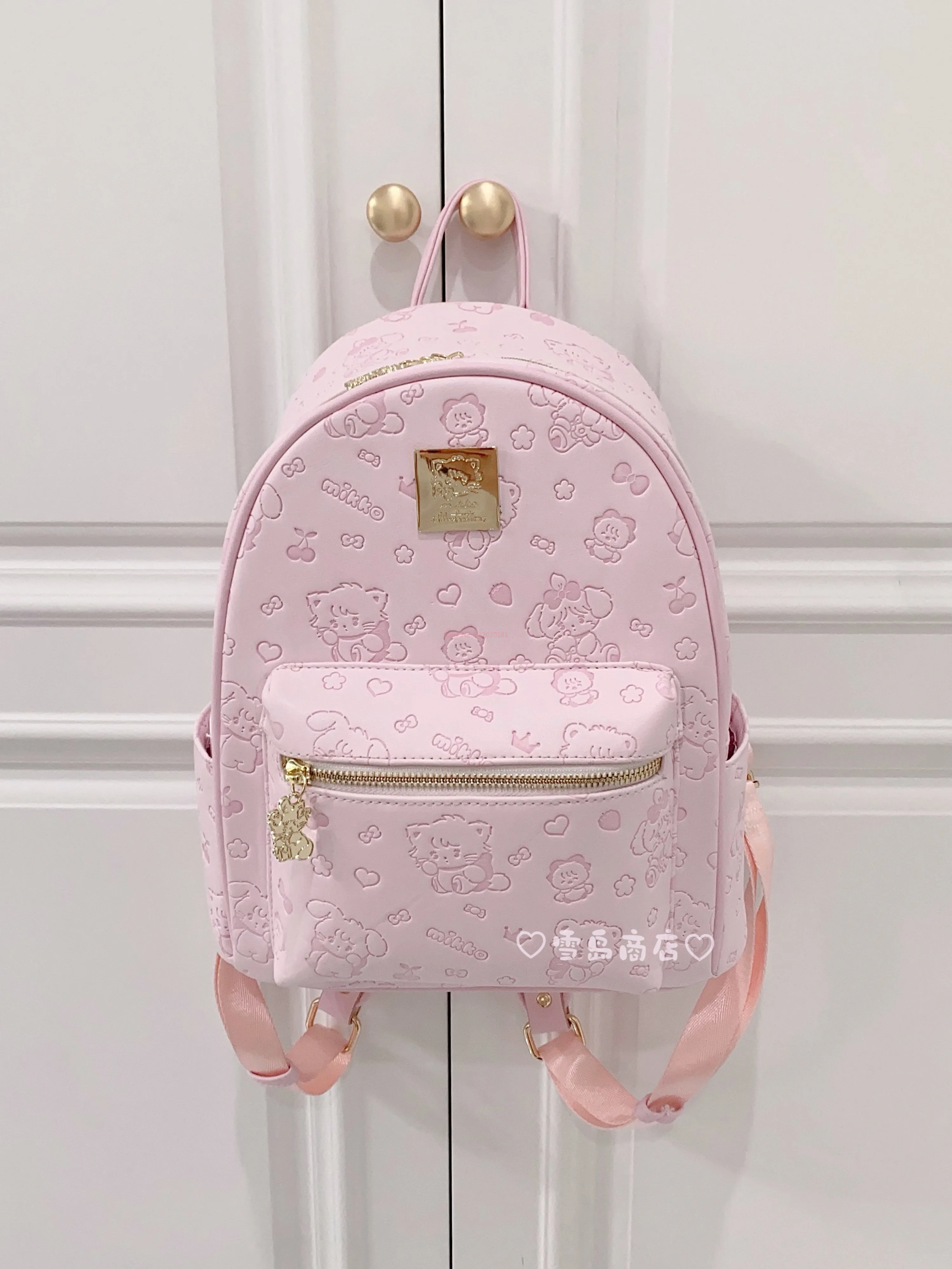 バッグ MIKKO Anime Mikko Double Shoulders Bag Mikko Printed Backpack Pink Cute