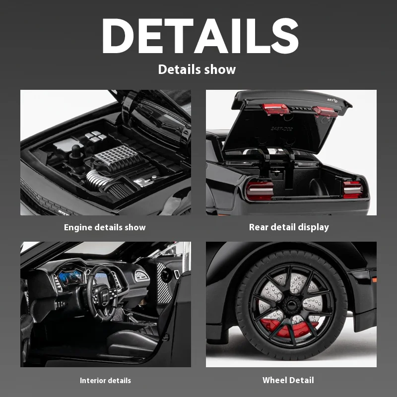 SOLIDO - 1:43 Dodge Challenger Demon White 2018 Auto Miniatura da Collezione, 4310303, Small
