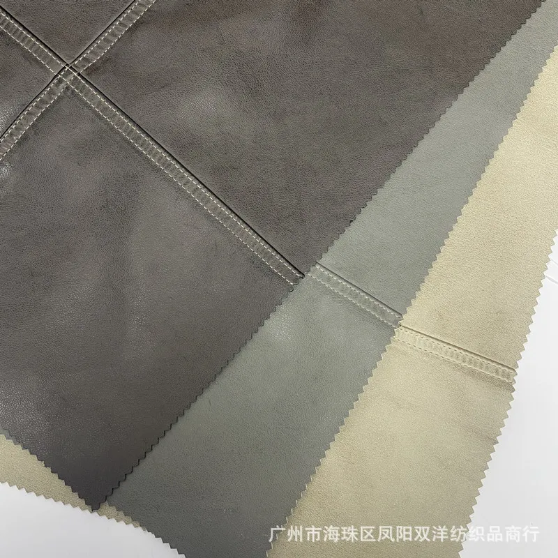 Distressed PU Leather Unique Hong Kong Style Waterproof Jacket Bag Material 0.7mm Thickness For Clothing Creation
